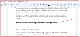 strike through text in google docs