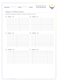 Kostenlose arbeitsblätter mit lösungen zu multiplikation mit vielfachen von 10 und 100 in der 4. Schriftlich Dividieren Mathekonig