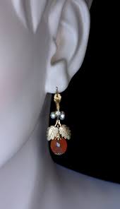 rare antique russian amber earrings