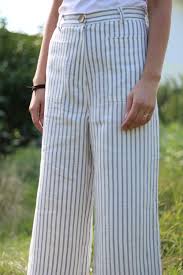 Striped Linen High Waist Women Culottes / Wide Leg Linen Pants / OFFON  CLOTHING in 2021 | Striped linen, Linen pants, High waisted pants