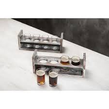 Rustic Beer Flight Trays With Glasses