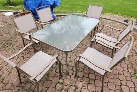 Glass Patio Table With 6 Chairs For