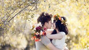 1920x1080 love couples with flowers
