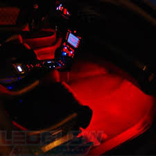 Ledglow 4pc Red Led Interior Footwell Underdash Neon Lighting Kit For Cars Trucks 7 Unique Patterns Music Mode 8 Brightness Levels Auto Illumination Bypass Mode Universal Fitment Modern Light Bulbs