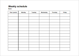 Week Class Schedule Template Under Fontanacountryinn Com