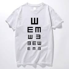 Us 7 05 8 Off Mens White T Shirts Cotton Eye Chart Printed Funny T Shirt Men Short Sleeve Loose Fit Summer Clothes Plus Size Tee Shirt Homme In