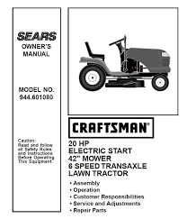 Craftsman Tractor Parts Manual 944 601080
