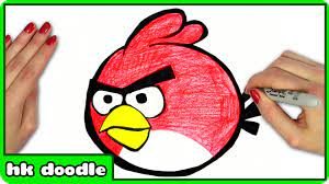 How To Draw ANGRY BIRDS - Easy Red Angry Bird Step by Step Drawing Tutorial  by HooplaKidz Doodle - YouTube