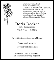 Top songs by doris decker. Traueranzeigen Von Doris Decker Www Trauer Ms