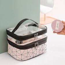 double layer cosmetic bag organizer