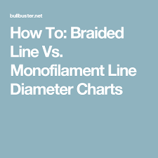 How To Braided Line Vs Monofilament Line Diameter Charts
