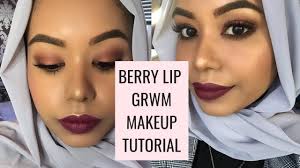berry lip grwm makeup tutorial