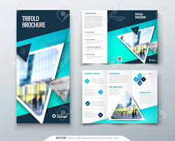 Business Tri Fold Brochure Design Blue Green Corporate Business