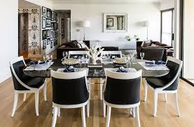 white chairs eclectic dining room