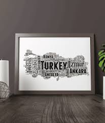 Personalised Turkey Word Art Map Abc