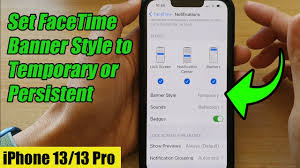 how to set facetime banner style to