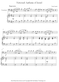 Schubert, ludwig van beethoven, f. Trombone Israel National Anthem Sheet Music 8notes Com