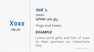 xoxo meaning in bengali xoxo এর ব ল