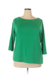 Details About Talbots Women Green 3 4 Sleeve T Shirt 2x Plus