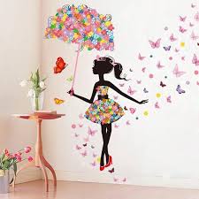 Wall Stickers Fairy Erflies Flower