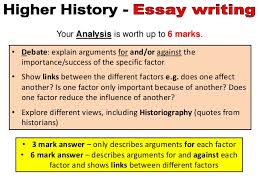 Higher History essays   Writing analysis points