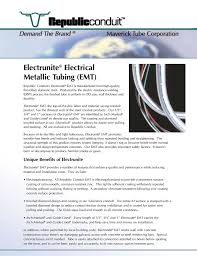 Electrunite Electrical Metallic Tubing Emt