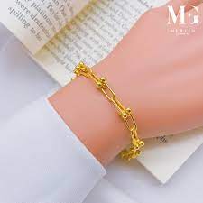 916 gold paperclip series bracelet