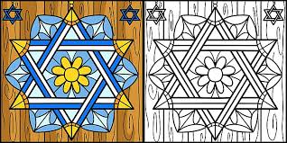 Hanukkah Star Of David Cartoon Colored
