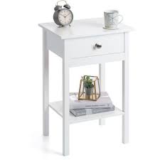 Time for a full bedroom makeover? Bedside Table With Shelf White