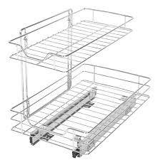 2 tier shelf pull out cabinet organizer