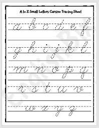 small letters a to z cursive writing