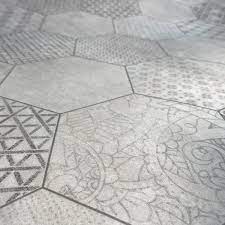 grande vinyl henna light grey tile 3m