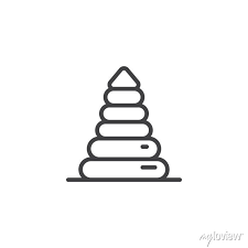 Baby Toy Pyramid Outline Icon Linear