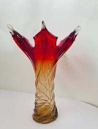 Mid Century Vase In Murano Glass From