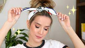 Wrap a scarf around the buns, wear a headband, or. Scarf Messy Bun Hair Tutorial Soft Glam Makeup Leighannsays Youtube