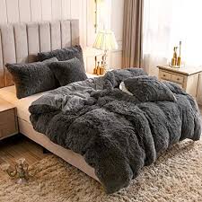 grey comforter bedroom