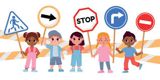 road safety kids vector art icons and
