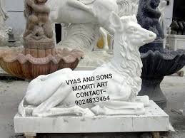 White Marble Deer Statue Outdoor Size