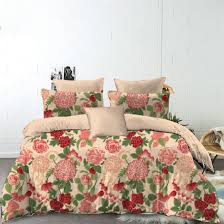 100 cotton bed linen flower printed