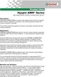 Hyspin Awh Series High Quality Mineral Oils With A