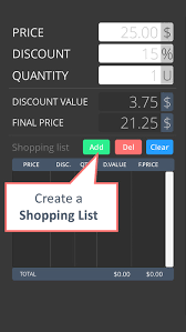 Discount Calculator With Shopping List