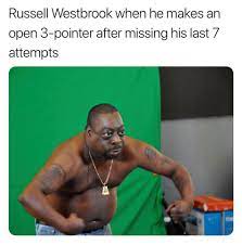 Russell westbrook recreates his classic meme after clutch wizards win over warriors. Nba Memes On Twitter Russell Westbrook Be Like Via Gassed Upg
