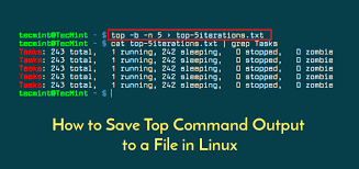 how to save top command output to a file