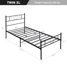 Twin Xl Metal Bed Frame With Heart