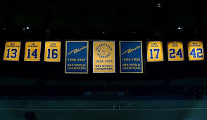 championship banners at oracle arena