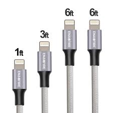 Enacfire Lightning Cable Iphone 6 Charger 4pack 1ft 3ft 2x6ft Assorted Lengths Combination Durable And Fast Charging Cable Fo Lightning Cable Iphone 6 Iphone