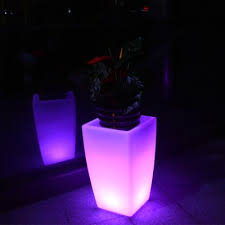 light up outdoor flower pots led
