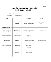 8 Sample Ceremony Agenda Free Sample Example Format