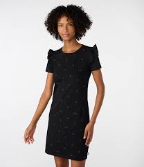 Karl Lagerfeld Paris Women's Tonal Ruffle Sleeve T-Shirt Dress