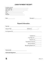 Receipt For Cash Template Deposit Form Word Sale Payment